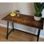 MORVANE Computer Desk Writing Desk with Steel Frame - Rustic Brown