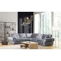 TRACY Crushed Velvet Large 5 Seater L Shaped Corner Sofa - Silver