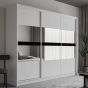 Trafford Sliding Door 250cm Wardrobe with Mirror - White