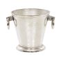 Ice Bucket Silver Metal with Handles Modern Champagne Cooler Glamour Home Accessory
