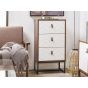 Oak Finish Chest of Drawers - FLINT Tallboy Small Chest 3 Drawers