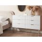 White Chest of Drawers - EPHRATA Large Chest  6 Drawers