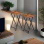 IVEMONT Side Tables Set of 2 Folding Sofa Tables - Rustic Brown