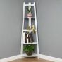 CORTHANE Corner Shelf 5-Tier White Ladder Display Stand for Plants and Home Décor - White