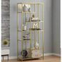 ELDORIA Bookshelf 6-Tier Glass Display Bookcase and Plant Stand with Tempered Shelves - Transparent