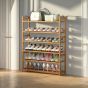 WESTORA Natural Bamboo Multi-Tier Shoe Rack - Natural Finish