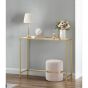 CORTHANE Console Table Modern Gold Metal Table with Tempered Glass Top - Gold