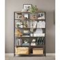 DREVONA Bookshelf 6-Tier Bookcase with Steel Frame - Rustic Brown and Black