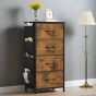 TRIVANTE Brown Fabric Chest of Drawers - Tallboy, Medium-sized, 4 Drawers