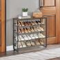 QUIVANTE 5-Tier Shoe Rack with Adjustable Wire Shelves - Rustic Brown and Black