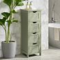 ALVERIX Bathroom Cabinet Freestanding Floor Storage Unit with 4 Drawers - Green