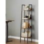 GRALVEN Ladder Shelf 4-Tier Bookcase for Living Room or Office - Rustic Brown and Black