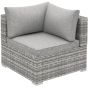 PE Rattan Wicker Corner Sofa Garden Furniture Single Sofa Chair w/ Cushions, Grey