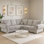 Verona Premium Fabric High Back Corner Sofa with Metal Feet - Grey
