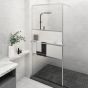 Walk-in Shower Wall with Shelf Chrome 100x195cm ESG Glass and Aluminium
