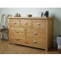 Oak Finish Chest of Drawers - WOKINGHAM Large Chest  7 Drawers  Double Chest