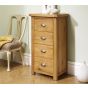 Oak Finish Chest of Drawers - WOKINGHAM Tallboy Small Chest  4 Drawers