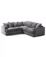 Jamba Double Padded Fabric Grey Corner Sofa - 6 Colours Available