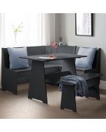 Newport Stylish Corner Dining Set With Storage Bench - Anthracite