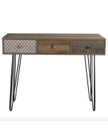 Casablanca Black Wired Legs Desk - Brown