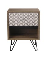 Casablanca Black Wired Legs Lamp Table with 1 Drawer - Brown