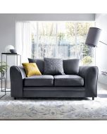 Chic Velvet 2 Seater Sofa - Dark Grey