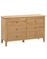 Oak Finish Chest of Drawers - CLAPPEN Large Chest  6 Drawers  Double Chest