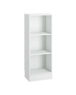 Basic Low Narrow Bookcase (2 Shelves) in White - White