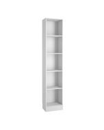 Basic Tall Narrow Bookcase (4 Shelves) in White - White