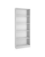 Basic Tall Wide Bookcase (4 Shelves) in White - White