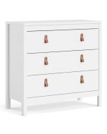 White Chest of Drawers - BURNLEY Medium Chest  3 Drawers