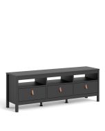 Barcelona Tv-unit 3 drawers in Matt Black - Matt Black