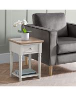 Provence Modern Lamp Table with 1 Drawer - Grey & Oak