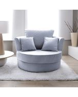 Chic Velvet Swivel Chair - Silver