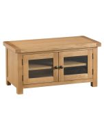 Classic Standard TV Unit with Glass Doors - Medium Oak Finish