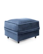 Chic Velvet Footstool - Dark Blue