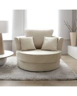 Chic Velvet Swivel Chair - Cream
