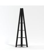 Tiva Corner Ladder Style 4 Shelves Bookcase - Matt Black