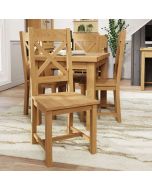 Classic Cross Back Wooden Dining Chair - Medium Oak Finish
