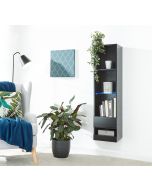 Galicia Tall Shelf Unit With Led Black