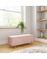 Mystica Ottoman Storage Bench Blush Pink