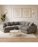 Jamba Double Padded Fabric Grey Corner Sofa - 6 Colours Available