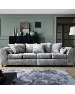 Gilliver Crushed Chenille 4 Seater - Light Grey