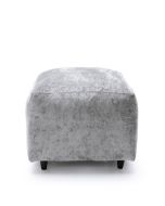 Gilliver Crushed Chenille Footstool - Light Grey