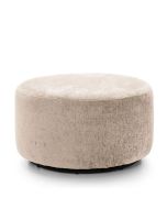 Gilliver Crushed Chenille Swivel Footstool - Cream