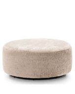 Gilliver Crushed Chenille Large Swivel Footstool - Cream