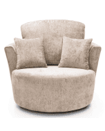 Gilliver Crushed Chenille Swivel Chair - Cream