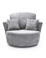 Gilliver Crushed Chenille Swivel Chair - Light Grey