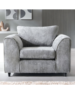 Gilliver Crushed Chenille Armchair - Light Grey