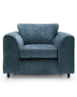 Gilliver Crushed Chenille Armchair - Dark Blue